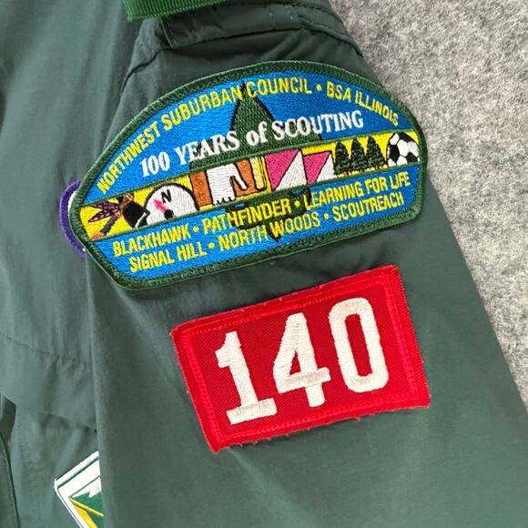 Boy Scouts of America BSA Venturing Shirt M Green Sewn Patches Explorer Summit - Picture 5 of 14